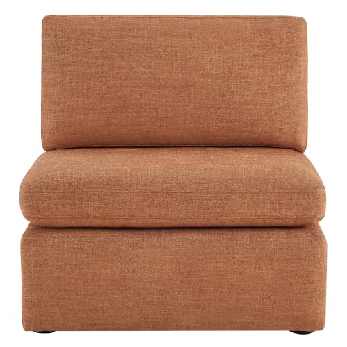 CHITA Modern Upholstered Middle Module for Modular Sectional,Sectional Sofa Couch Accent Armless Chair, Terracotta