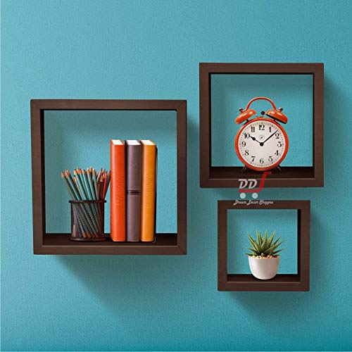Square Wall Racks DDS Dream Decor Shoppee Decorative Display Set of 3 Square Wall Rack ...