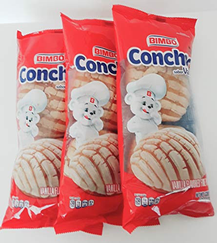 Conchas Bimbo - Panaderia Mexicana - 2 Biscochos - Pan de Dulce - 4.23 oz - 3 units