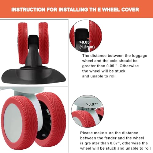 8 Pcs Silicone Luggage Wheel Covers, Wear-Resistant Anti Noise Protective Covers, Soft Durable Suitcase Protectors for Spinner Wheels (Blue)3