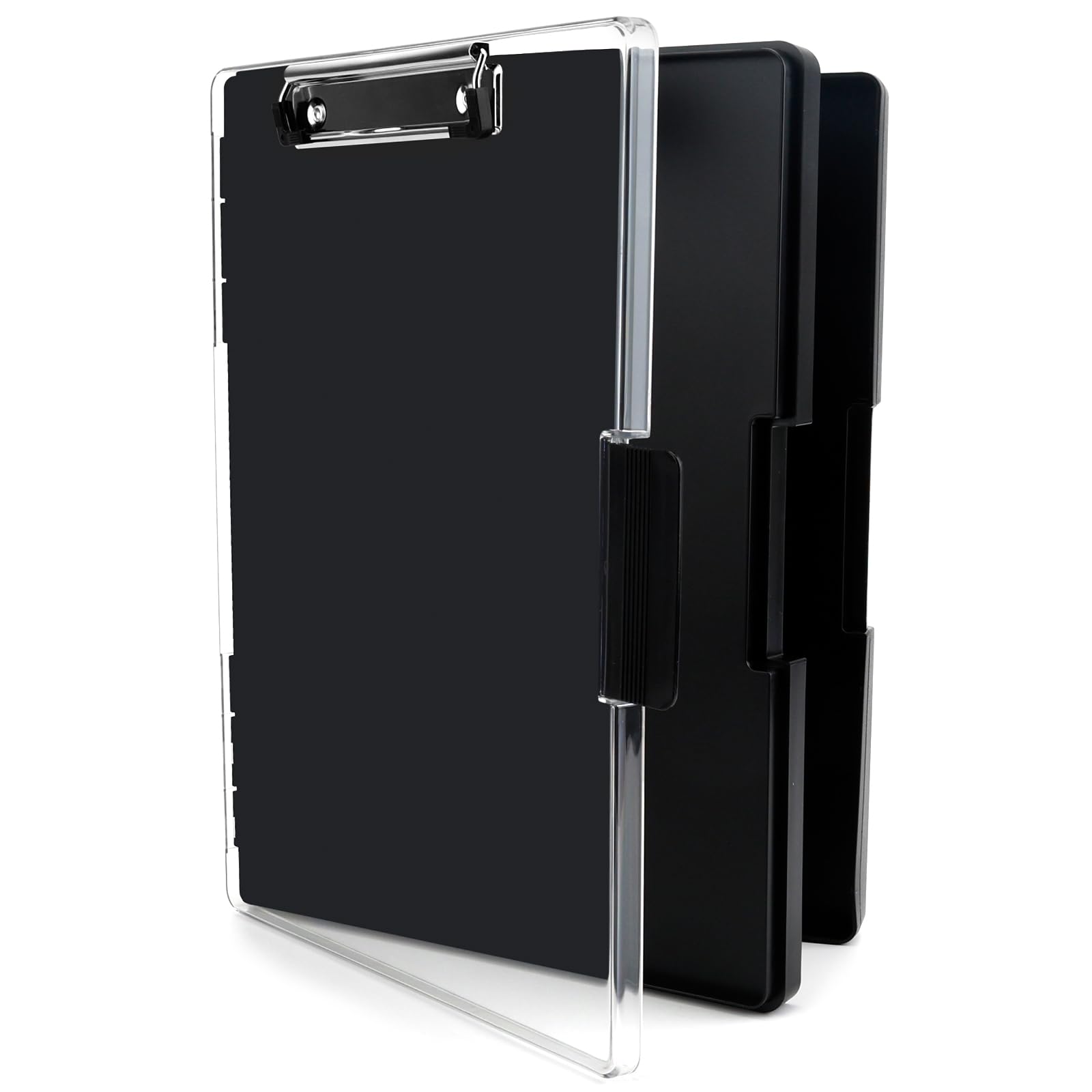 Dadabig Porte Bloc A4 avec Pince et Compartiment, Porte-Bloc Portable avec Compartiment de Rangement et Compartiment Séparé pour Stylos Idéal pour l'École, l'Industrie, le Bureau
