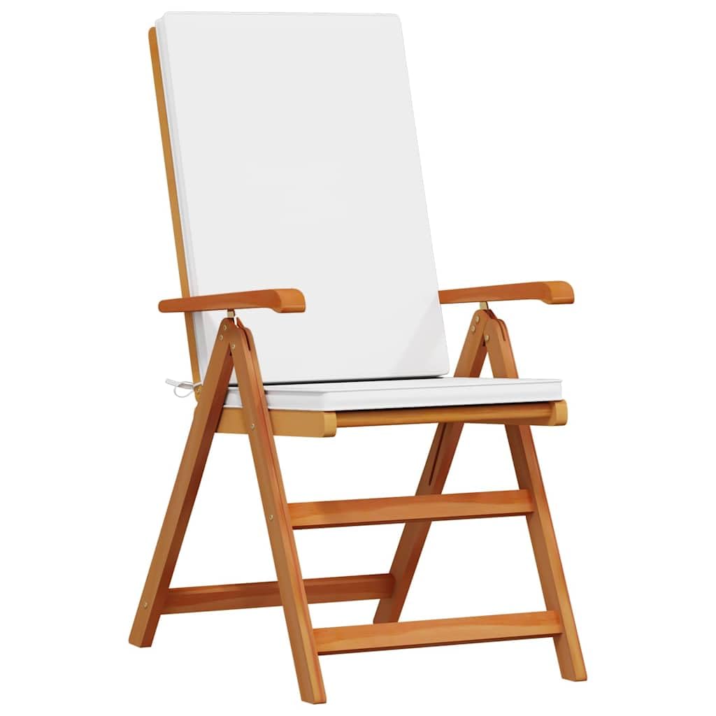 Krzesło ogrodowe, 8 sztuk, brązowo-białe, lite drewno tekowe, 57 x 71,5 x 104 cm, krzesło z wysokim oparciem, krzesło na balkon, do relaksu