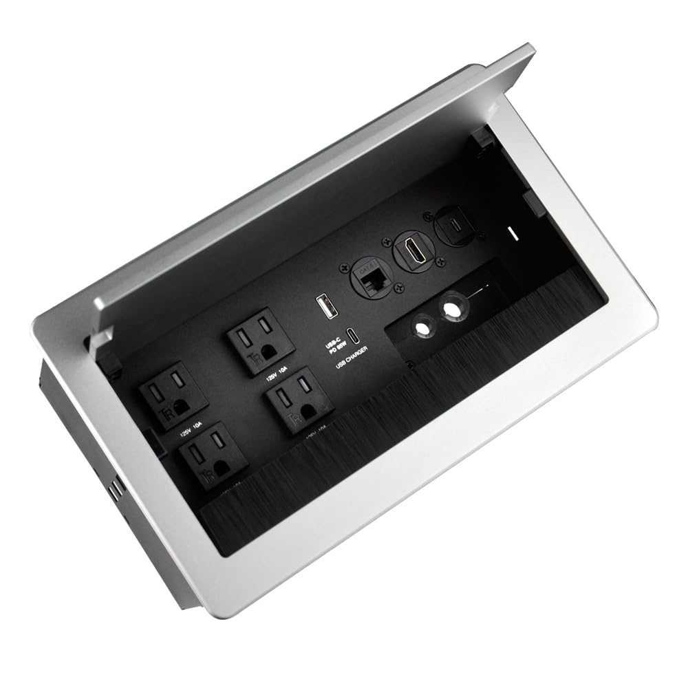 Desk Power Grommet With USB Ports - 3.15 Inch Recessed Outlet For Tabletop