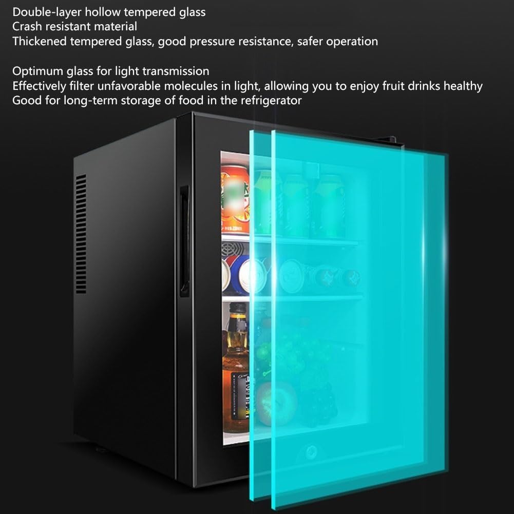 40l Tavolo Top Mini Frigo Bevande & Birra Frigorifero Chiudibile A Chiave Autoportante sotto Bancone Dispensa con Raffreddamento E Calore Fuzione Luce A LED Serratura E Chiave per Hotel, Ca