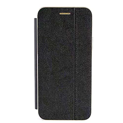 iPhone 12 12Pro �݊��i �P�[�X �蒠�^ �A�C�t�H��12 12�v�� �J�o�[ TPU PU���U�[ �J�[�h���[ �}�O�l�b�g �݊��i �P�[�X (iPhone 12/12Pro, �u���b�N)