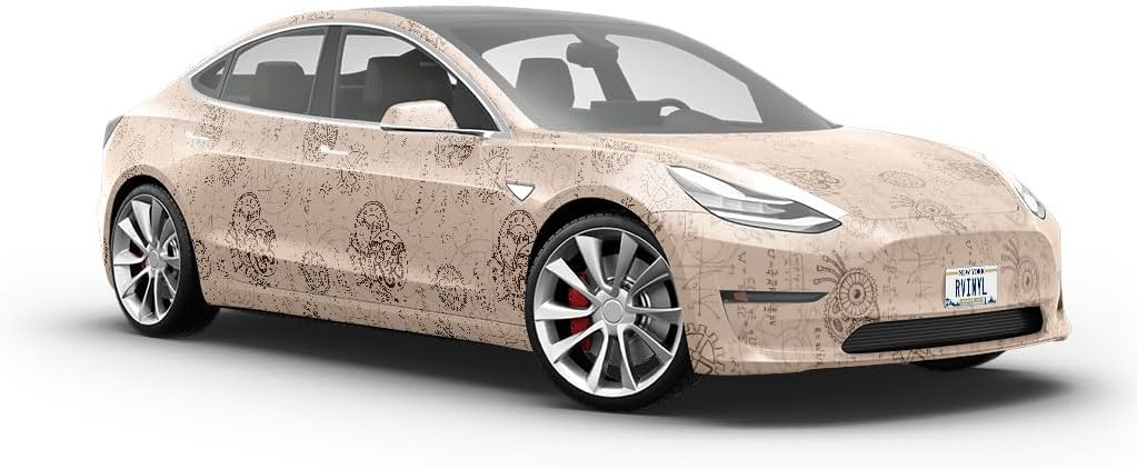 Rwraps Steampunk Complex Dreams Matte Vinyl Film Wrap 59in x 25ft Vinyl Vehicle Car Film Sheet Roll