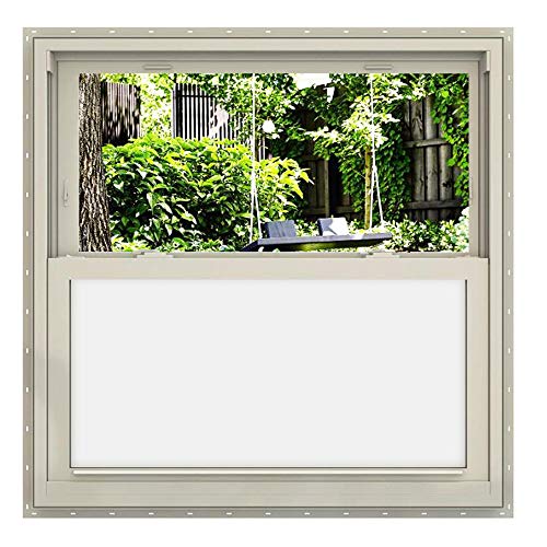 Window Privacy Film Heat Control Anti UV Matte White Frosted Window Sticker Adhesive Cling Glass Film for Home Bathroom Living Room Office Meeting Room 35.4inch x 16.5feet