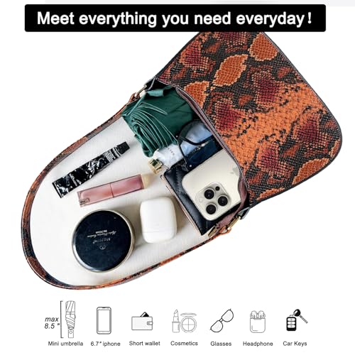 Shoulder Bag for Women, Snake Pattern Cute Hobo Purses Tote Handbags Clutch Underarm Purse with Zipper Closure3