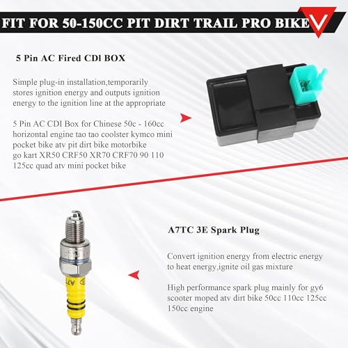 Image of PRO BAT Lifan Complete Kick Starter Engine Wiring Harness Loom with A7TJC Spark Plug Coil Magneto for 70cc 110cc 125cc 140cc 150cc Pit Dirt Trail Pro Bike X50 CRF50 Yellow