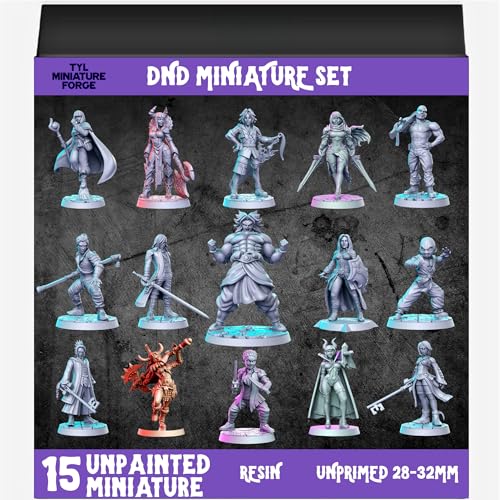 Set de 15 miniaturas sin pintar para DND 32mm miniatura 1