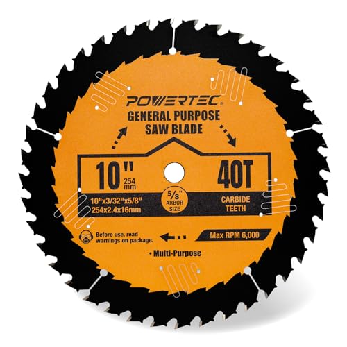POWERTEC 10" 40T ATB Saw Blade