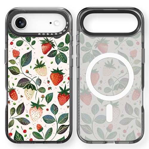 Coque iPhone Air Magsafe Rosarnnah au quotidien - Style fraises noires et antichoc 2 m