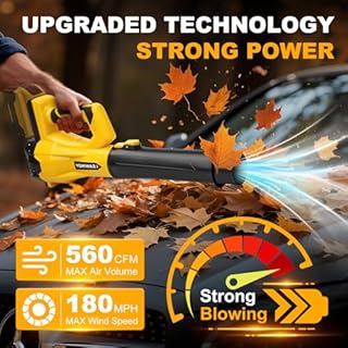 Cordless Leaf Blower for Dewalt 20V Max Battery(Tool Only), 560 CFM/180 MPH Electric Leaf Blower with 6-Speed Variable, Lightweight Leaf Blowers, Battery Powered Blowers for Yard, Lawn, Patio Cleaning