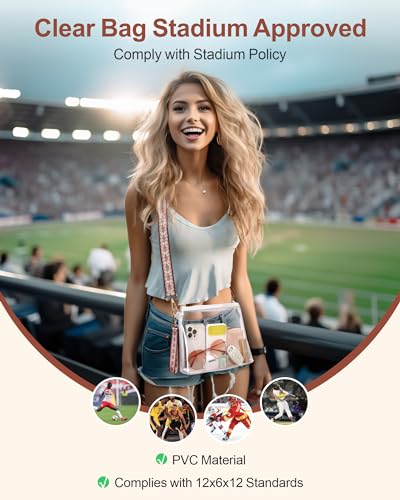 PACKISM Clear Bag for Stadium Events - Clear Purses for Women Stadium Crossbody, Concert Bag for Sports & Festival4