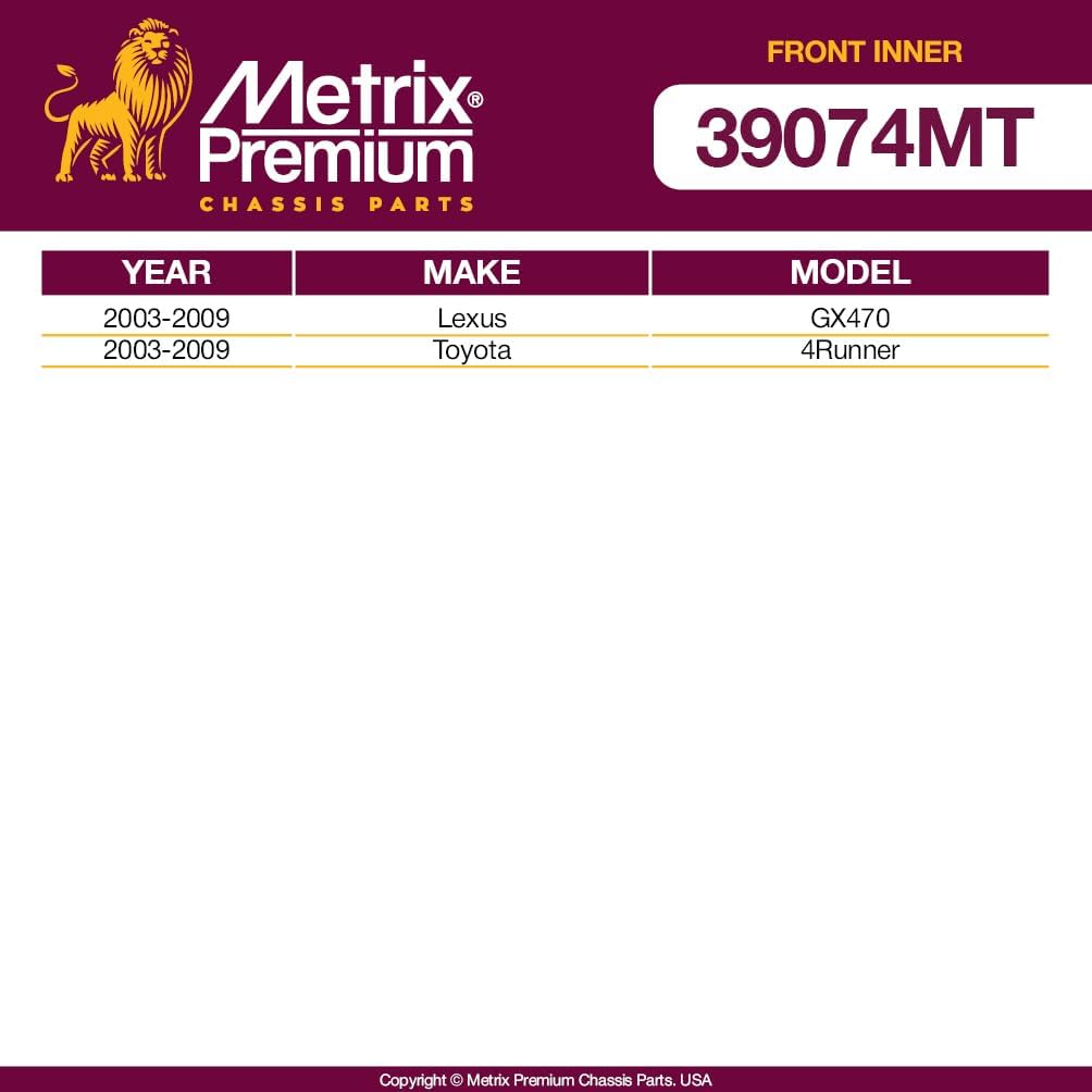 Metrix Premium Chassis Parts - Front Inner Tie Rod End Fits 2003-2009 Lexus GX470, 2003-2009 Toyota 4Runner, Replacement EV80379, Made in Europe