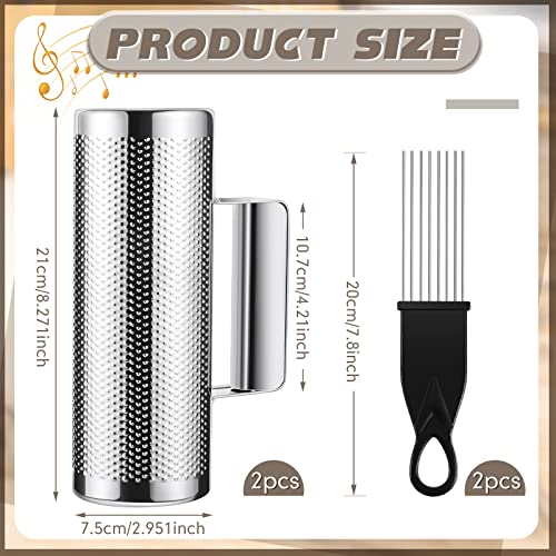 4 Pcs Guiro Instrument Metal Guiro 8'' x 3'' Stainless Steel Guir