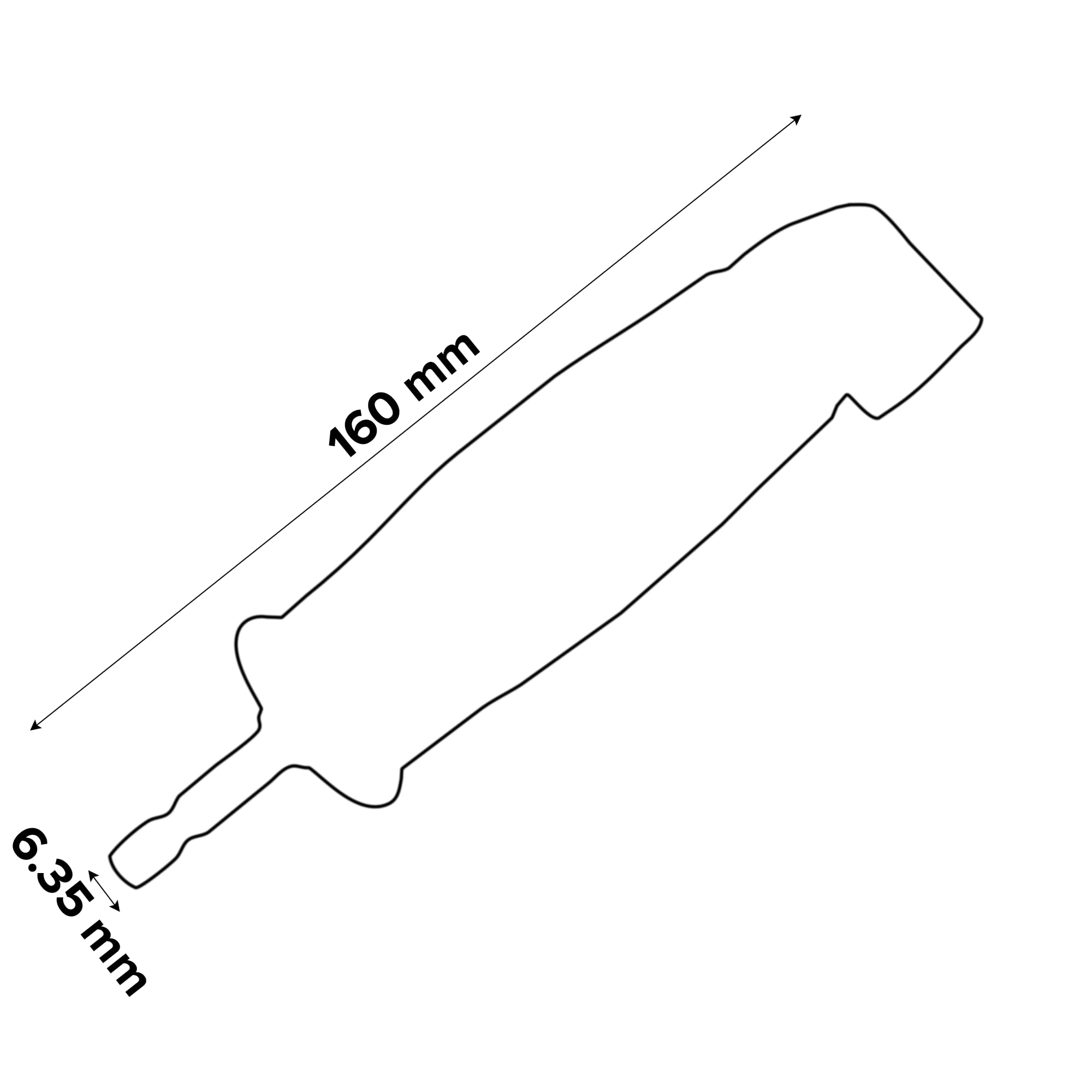 Erbauer Porte-embout renvoi d'angle 6,35 mm (1/4 pouce) - 160 mm