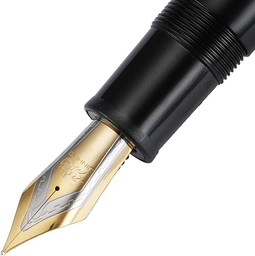 Miniatura 8 de erofa Jinhao X159 - Pluma estilográfica #8 de punta media, color negro con clip dorado, acrílico de gran tamaño
