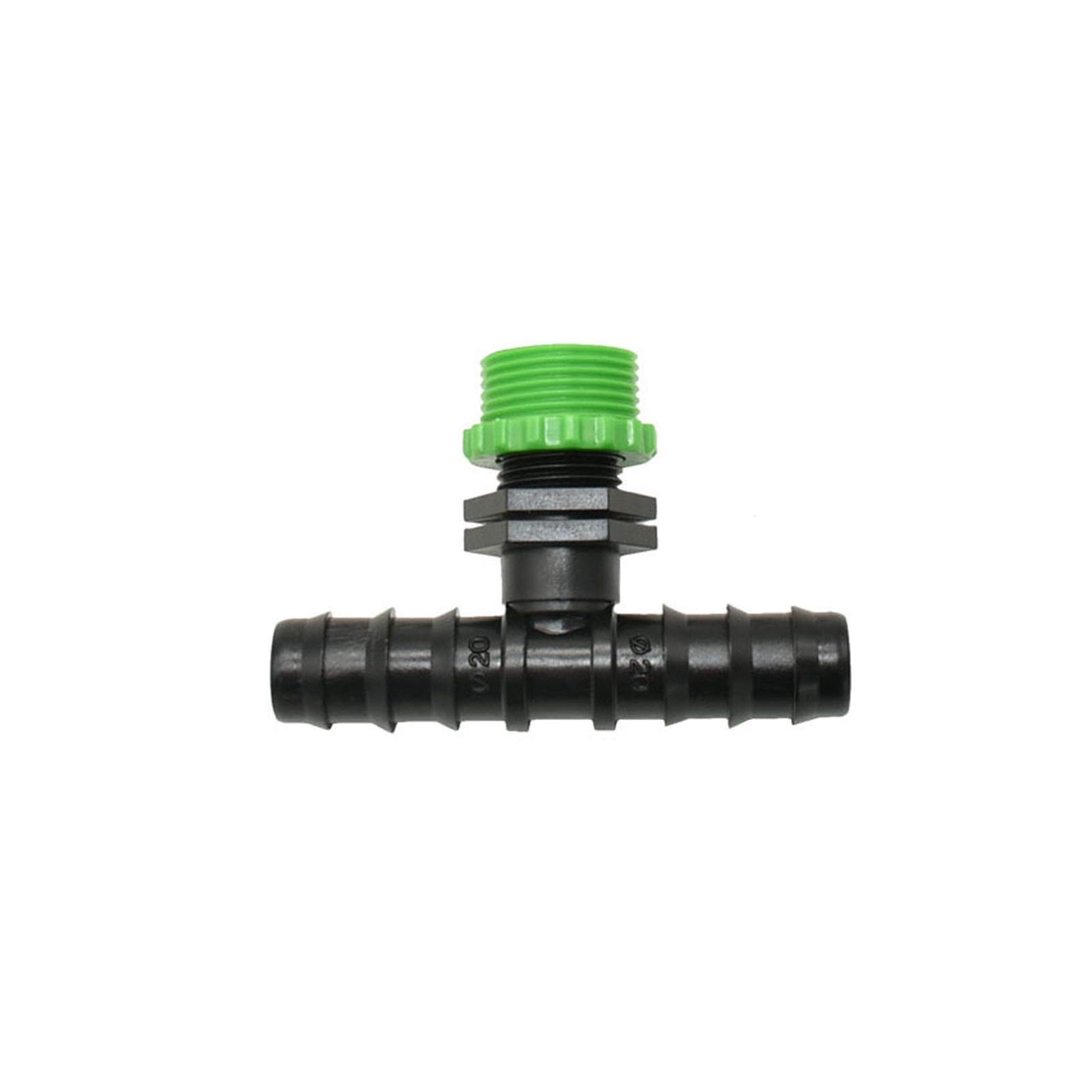Y Distributor, Garden Hose Three-Way Adapter 3/4 to 1/2 Inch Thread G1/2 G3/4 20mm Barb Connector 2 Pack(1i2 3i4 X 20 Hose)