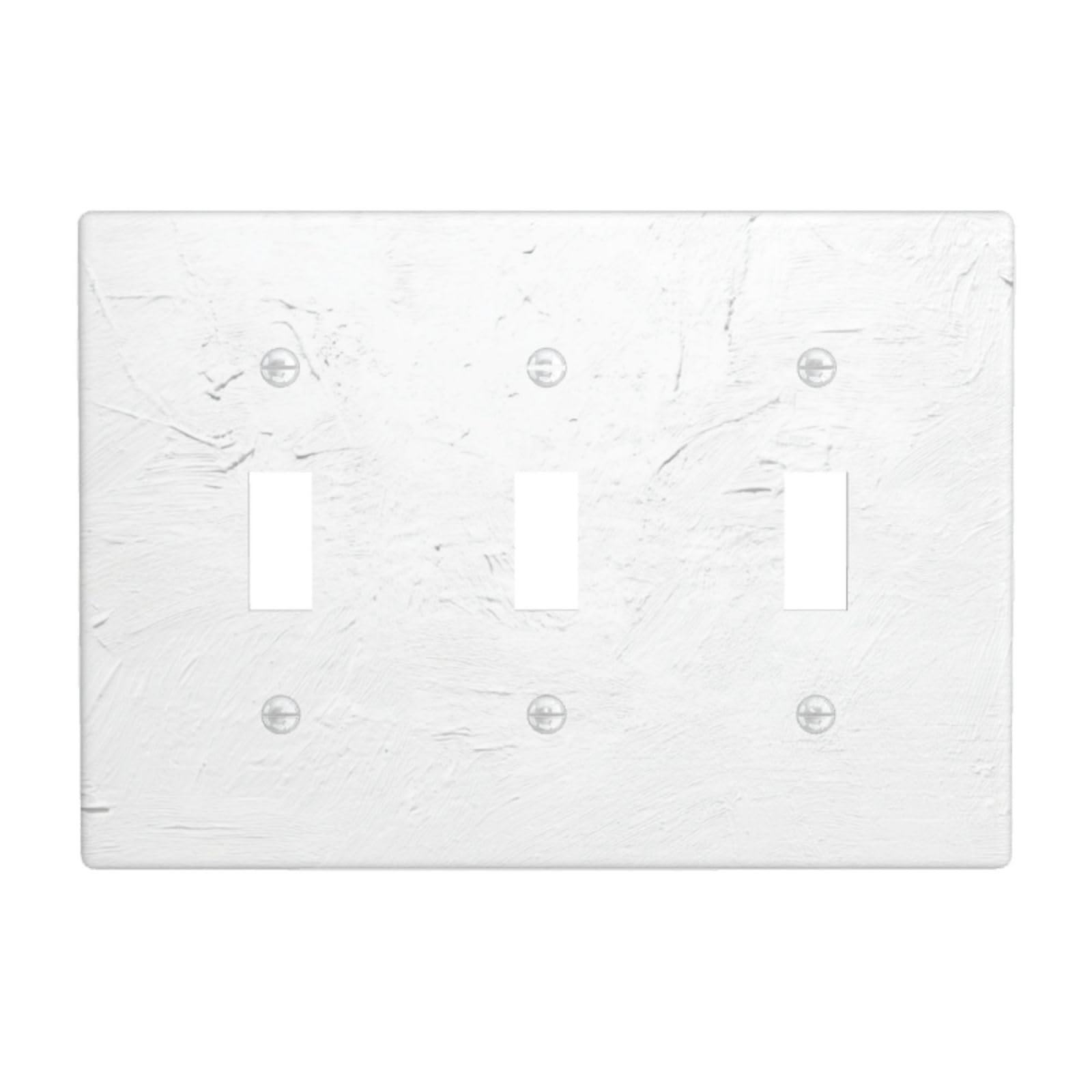 Woshuwo White Deep Background Light Switch Covers 3 Gang Triple Toggle Wall Plate Switchplate Electrical Faceplate For Bathroom Kitchen Bedroom Decor