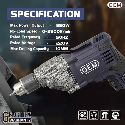 Image of OEM Professional Drill Machine 10mm Reverse /Forward With Speed Control Heavy 550 WATT with 6 MONTHS WARRANTY | Full Copper Motor | Low Speed Stability