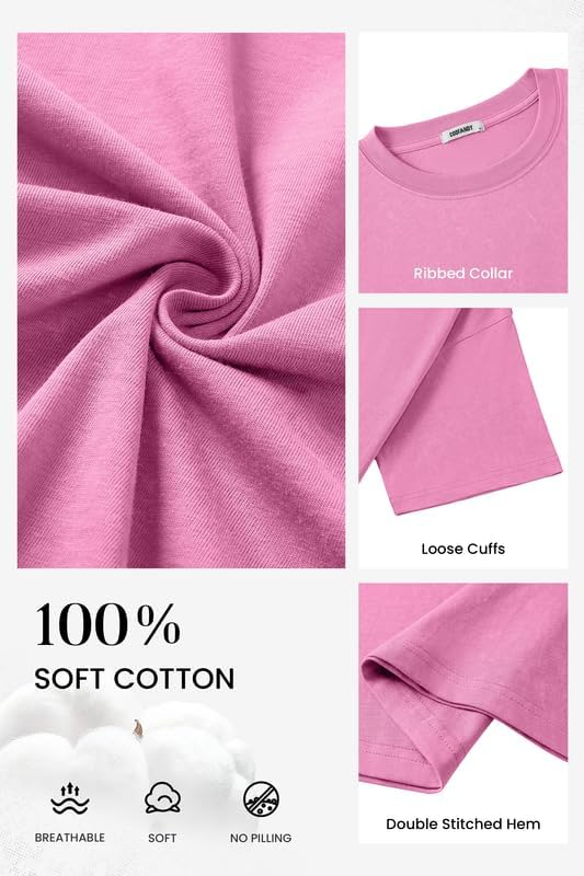 COOFANDY Men's Cotton T-Shirts Oversized Shirt Short Sleeves Streetwear Loose Fit Summer Tee Tops Washed Basic Unisex Shirts - Image 5