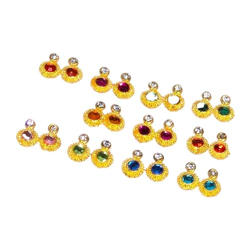 Basuri Creation® Laddu Gopal Beautiful Deity Earings/Deity Tops for All Idols/Mix Colours/Set of 6 (Size 4no) 2214