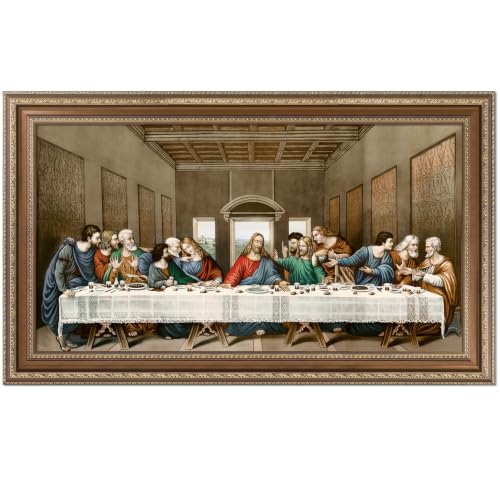 DECORARTS The Last Supper Wall Art, Antique Gold Framed, 35x21''