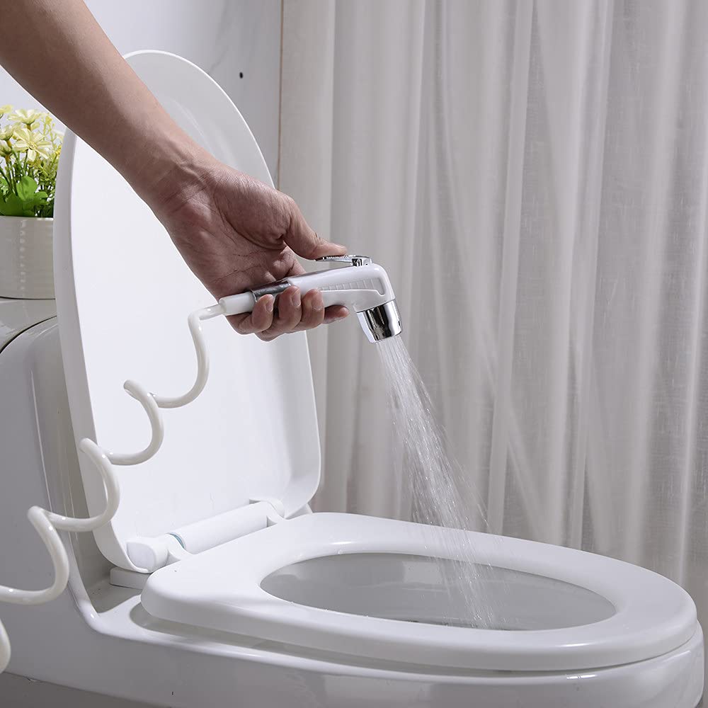 1,5 m/2,0 m Feder-Flexibler Brauseschlauch Pistole Telefonleitung Sanitärschlauch Weiß/Schwarz Wasser Sanitär WC Bidetschlauch, 200 cm