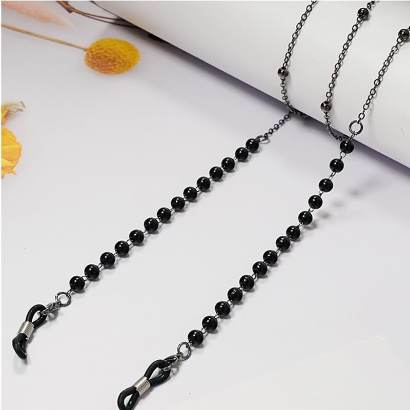 Perle à la main ronde perle chaîne lunettes argent clip perles - 5
