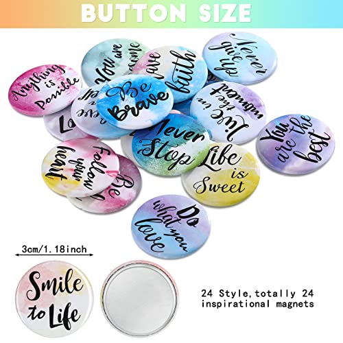 Inspirational Magnets Watercolor Round Motivational Magnets Inspirational Quote Refrigerator Magnets Cute Magnets With Quotes Encouragement Magnets For Locker Whiteboard(Classic Style,24 Pieces) #TOP1