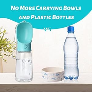 Kalimdor Dog Water Bottle, Leak Proof Portable Puppy Water Dispenser with Drinking Feeder for Pets Outdoor Walking, Hiking, Travel, Food Grade Plastic (19oz Blue) Kalimdor Dog Water Bottle Leak Proof Portable Puppy Water Dispenser with Drinking Feeder for Pets Outdoor Walking Hiking Travel Food Grade Plastic 19oz Blue