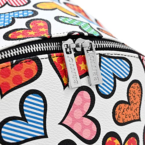 Britto Romero Vegan Leather Small Backpack, Hearts3