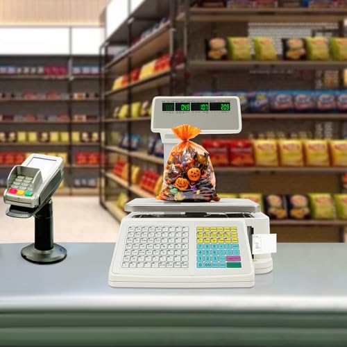Báscula electrónica comercial con impresora térmica y pantalla LED miniatura 5
