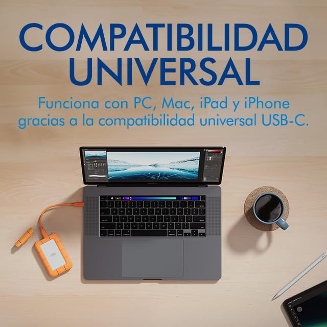 LaCie Rugged Mini externo SSD 1TB, 40 Gb/s, 2.000 MB/s, compatible