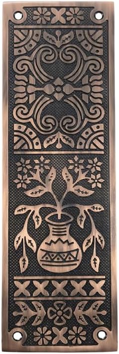 Adonai Hardware Decorative Brass Push Plate (9.9 Inch Melchizedek, Antique Copper)