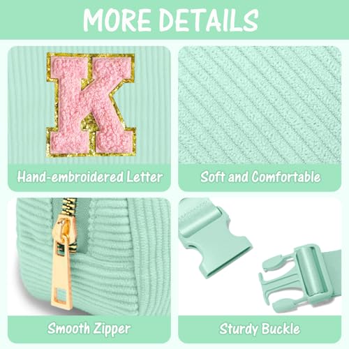 Image of Gitus 10 11 12 13 14 15 16 Year Old Girl Gifts Personalized Birthday Gifts for Women Daughter Sister Her Initial Belt Bag Fanny Pack Crossbody Bags for Teen Girl Gifts Trendy Stuff (Mint Green-K)