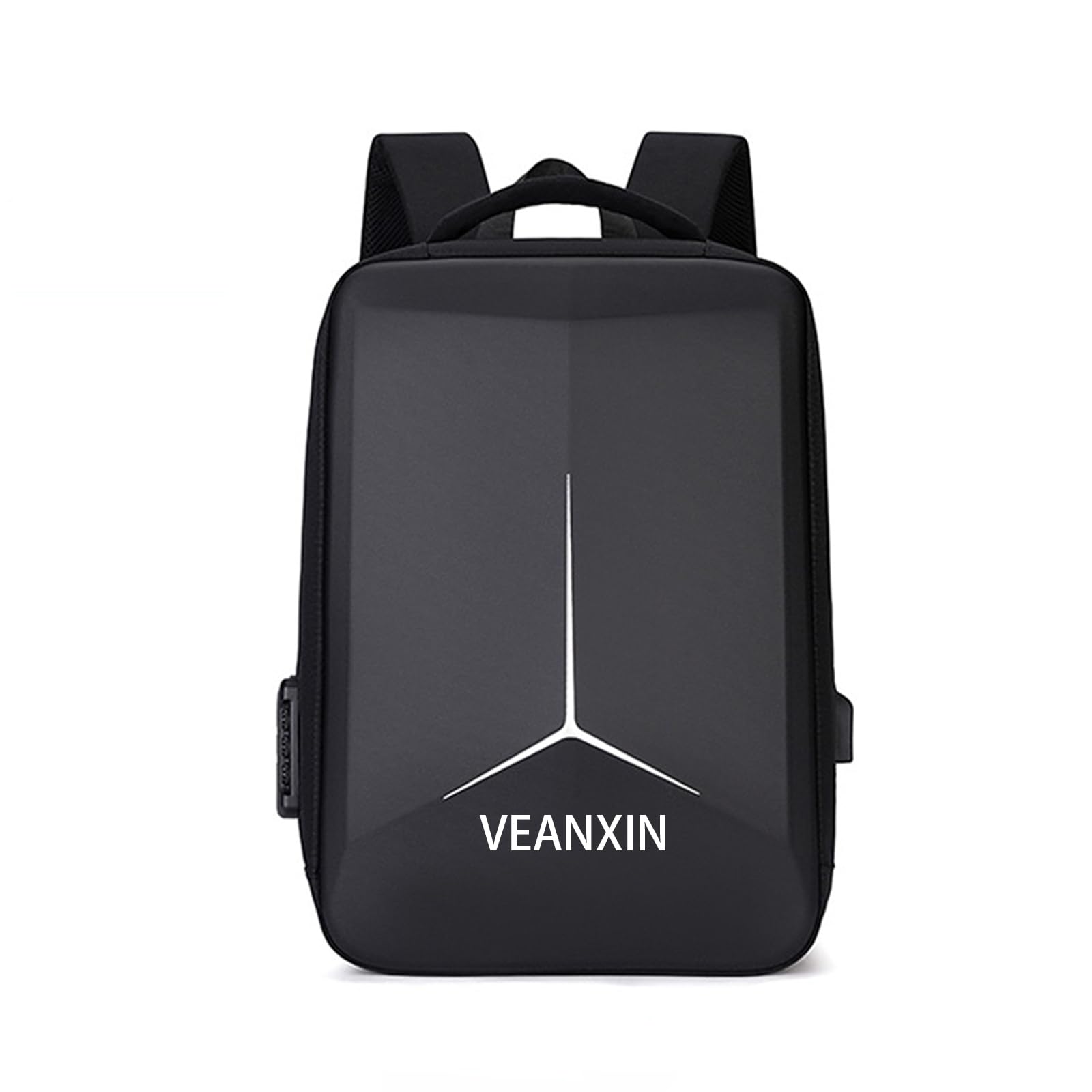 VEANXIN 15.6-Inch Laptop Backpack for Men, Anti Theft Computer Backpack with USB Charging Port, Large Capacity Black Casual Daypack, Water Resistant College schoolbag for Work Business Travel…