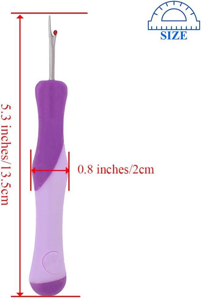 HAHIYO 5.3Inches 1PCs Purple Rubber Seam Ripper Ergonomic Grip Thread Stitch Remover Tool Sewing Stitch Cutter Thread Ripper Unpicker Sewing Accessory&Supply for Crafting Notions Quilting Sewing Hem