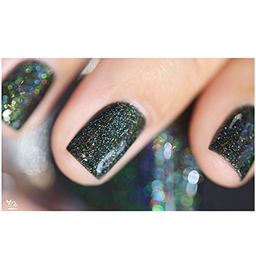 Image of ILNP Ski Lodge - Deep Mossy Green Holographic Nail Polish
