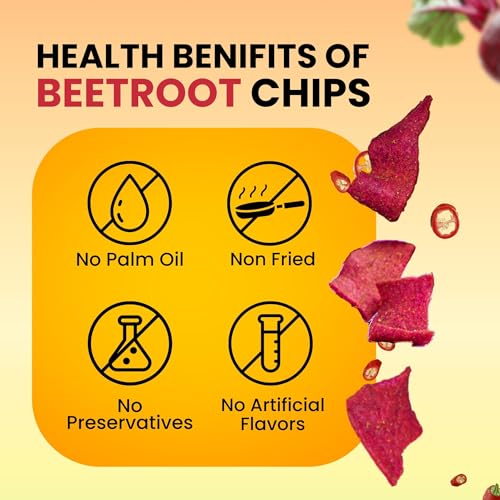 Image of Healthy Master Beetroot Chips Combo 600g (100g Each) Pack of 6 | Light & Crispy | High Protein Chips | Gluten-Free | No Maida, No Palm Oil | Low-Calorie | Healthy Snacks for Adults & Kids