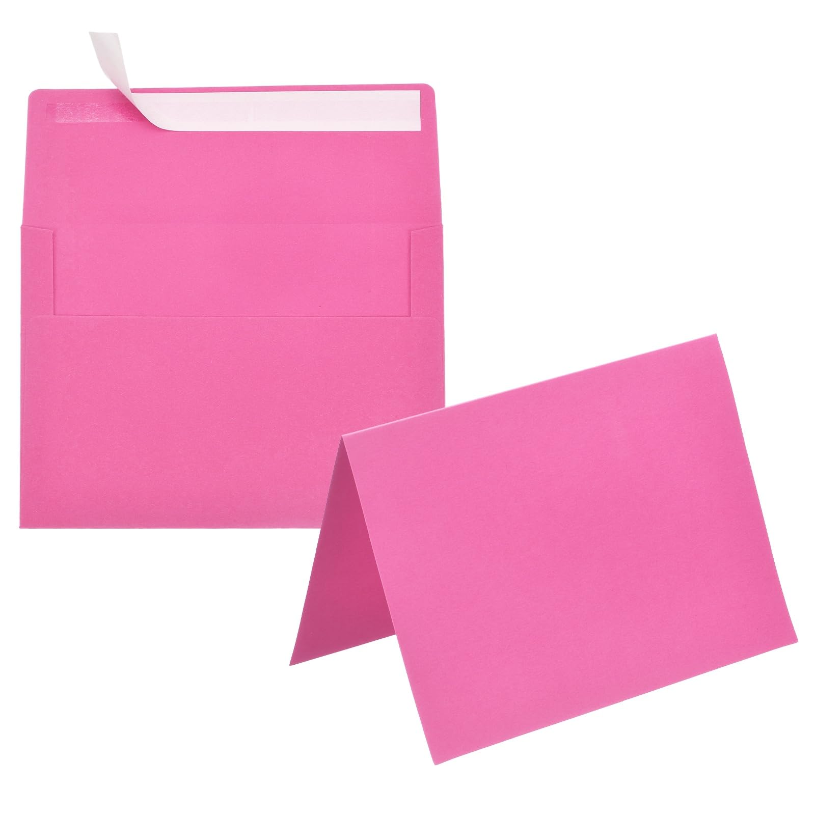 PATIKIL 50Pack Dark Pink 4x6 Envelopes with Cards, Self Seal A6 Envelopes with Folded Cardstock for Greeting Cards Wedding Greeting Birthday Invitations Letter Mailing