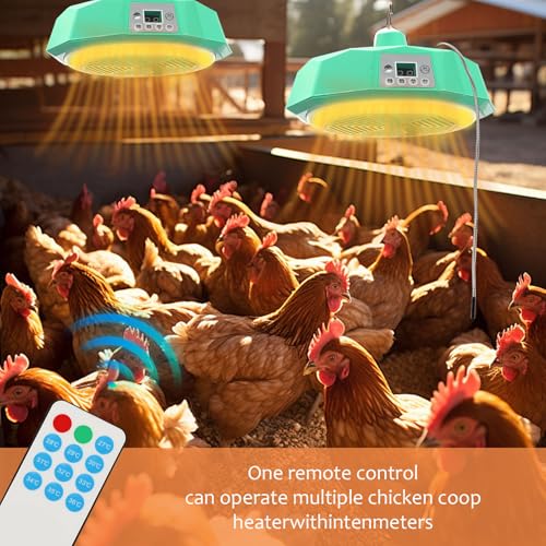 Wärmelampe Hühnerstall, 500W Wärmelampe Hühner, Wärmeplatte Küken mit Automatischer Konstanttemperatur, mit Fernbedienung, Kükenwärmer Wärmelampe für Geflügel und Viehzucht und Wärmekonservierung