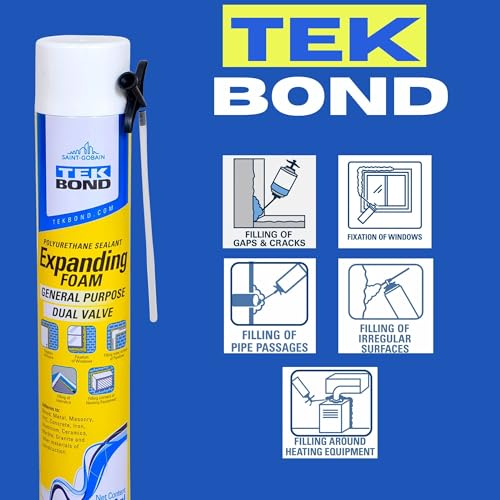 Image of Haxo TekBond Multipurpose Expandable PU Foam Insulation Sealant Spray for Window, Tile, Door & AC Gap Filler Foam- 750 ML /900 GM (Pack of 1)