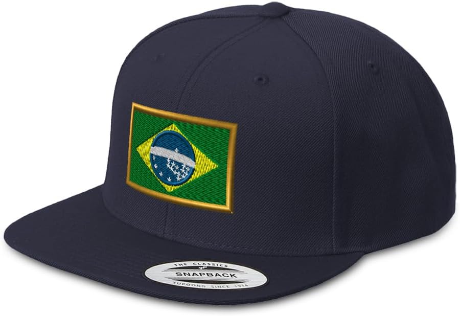 Speedy Pros Snapback Hats for Men & Women Brazil Futbol America Cup Flat Bill Baseball Cap