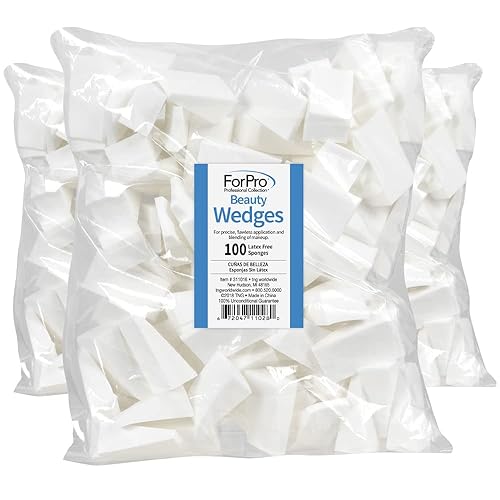 Miniatura 8 de ForPro Beauty Wedges, esponjas de espuma sin látex, mezcladoras de maquillaje para maquillaje en polvo y líquido, 100 unidades