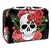 Produktbild Kosmetiktasche mit Totenkopf- und Rosenmotiv, groß, Kosmetiktasche, praktischer Make-up-Tasche, Handgelenk-Organizer