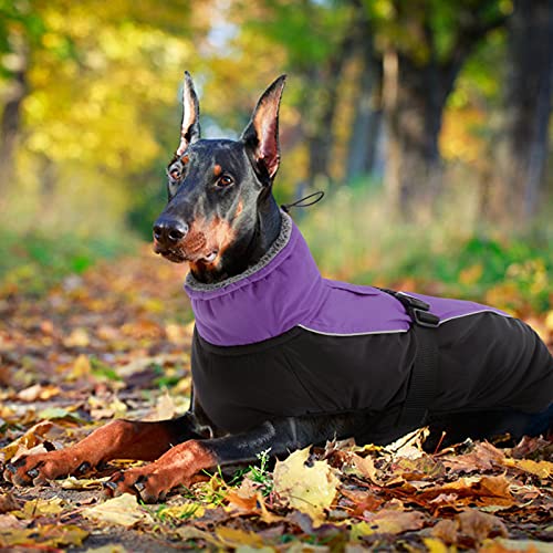 Idomik Dog Coat Warm Dog Winter Coat, Waterproof Dog Jacket For Large Dogs, Reflective Fleece Dog Cold Weather Coat With High Collar, Dog Snow Jacket Snowsuit Vest For Small Medium Large Dogs,M #TOP5