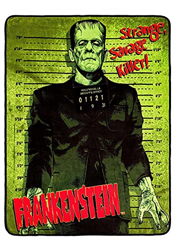 Silver Buffalo Universal Frankenstein Monster Raschel Throw Blanket, 50 x 60 inches