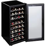 ワインセラー ペルチェ式 32本 コンパクト ミラーガラス高さ約84.8cm 静音 12-18℃ 温度管理 省エネ（78L/24kg）庫内LED タッチパネル